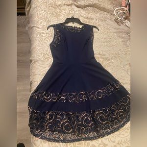 Navy Blue & Gold Francesca’s Dress, Size M